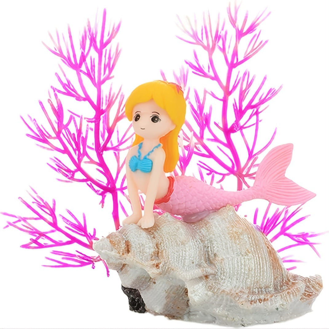 Enchanting Mermaid Coral Aquarium Ornament