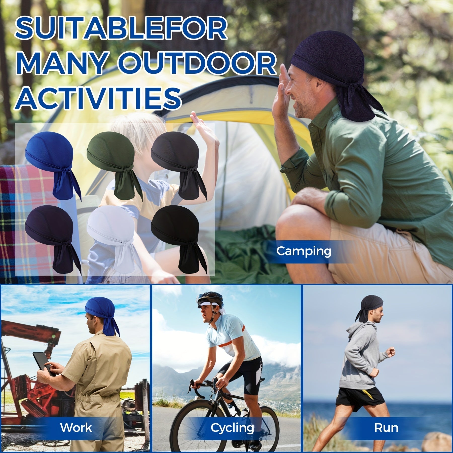 6pcs High Cycling Headscarf Mountain Bike Pirate Cap