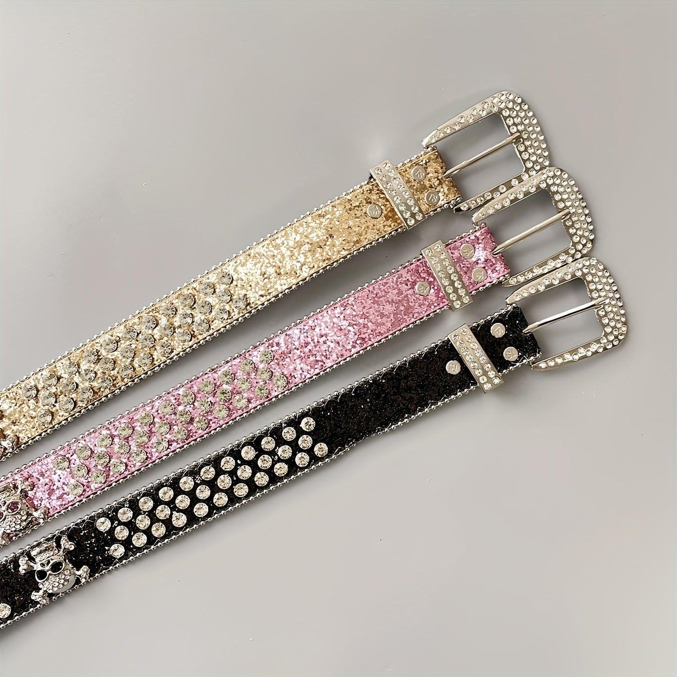 Pink Rhinestone Belt Y2K Cowgirl Jeans Belts For Women