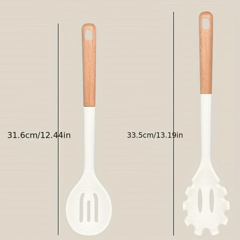 Silicone Cooking Tools Set Non Stick Spatula Soup Spoon Baking Utensils