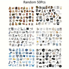 50pcs Random Pattern Tablet Notebook Journal Book Diy Graffiti Stickers