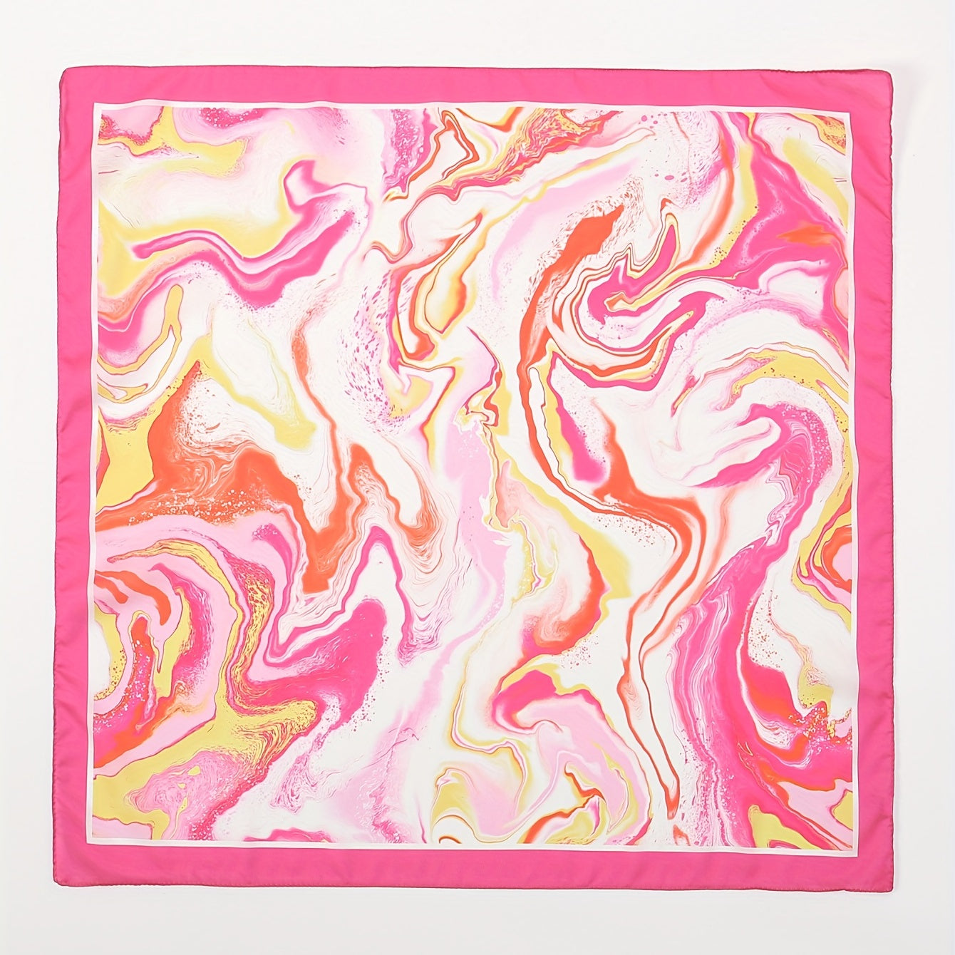 Pink Tie Dye Print Bandana Boho Neckerchief Square Scarf Silk