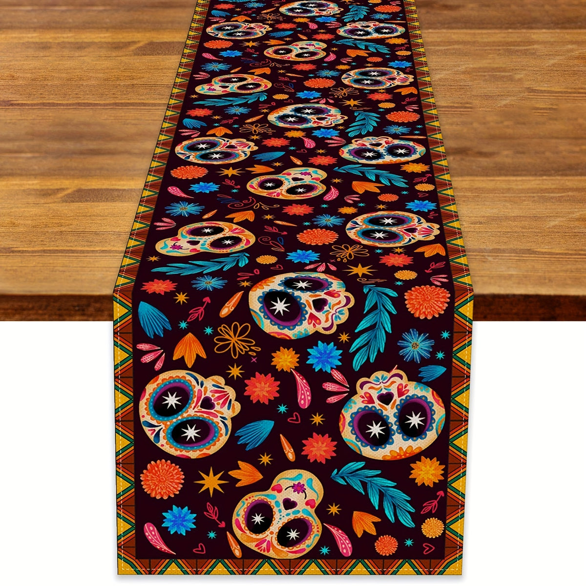 Sugar Skull Halloween Table Runner 33.02x182.88 cm