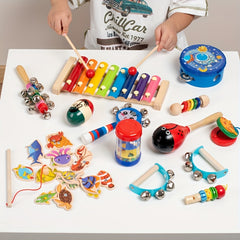 Wooden Montessori Toys Ringing Bells Beaded Ringing Bells Music Toys