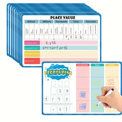 10 Pack Place Value Whiteboards 8x12 Math Charts Interactive Teaching Tools