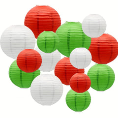 9pcs Christmas Lantern Hanging Decoration Party Indoor Outdoor Red Green