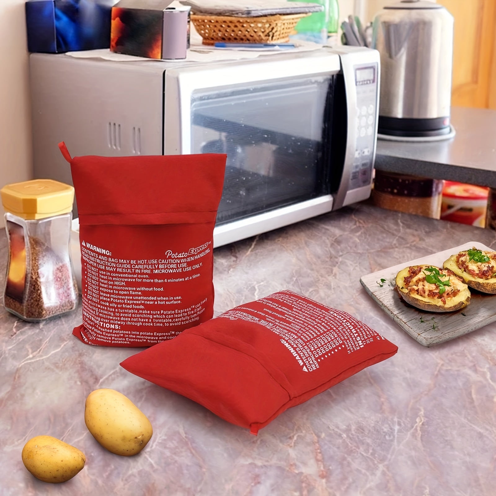 2pcs Reusable Microwave Potato Bags for Delicious Potatoes in Minutes