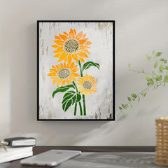Large Sunflower Stencil 30 - Reusable DIY Template for Art
