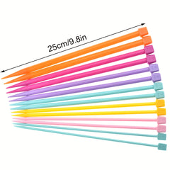 14pcs Colorful Straight Knitting Needles Set 9.8 Inches Long DIY Craft Yarn Kit