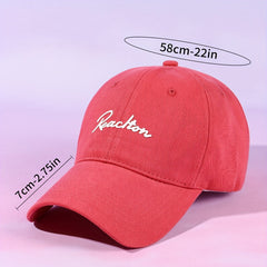Red Baseball Cap Solid Cotton Dad Hats Lightweight Adjustable Sun Hat For Women