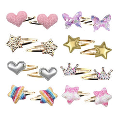 8Pack Sparkly Hair Barrettes Metal Snap Hair Clips Hair Accessories