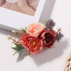 Simulation Flower Decor Hair Comb Hair Pin Sweet Hair Clip for Party Wedding