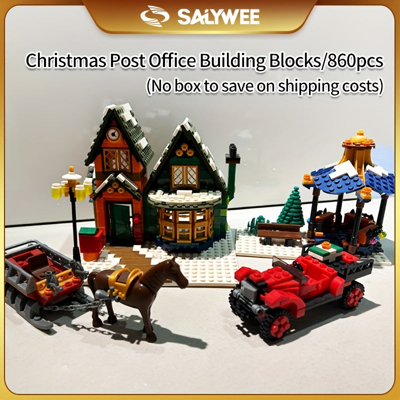 SALYWEE Christmas Post Office Building Blocks Model Toy