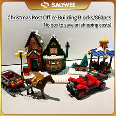 SALYWEE Christmas Post Office Building Blocks Model Toy
