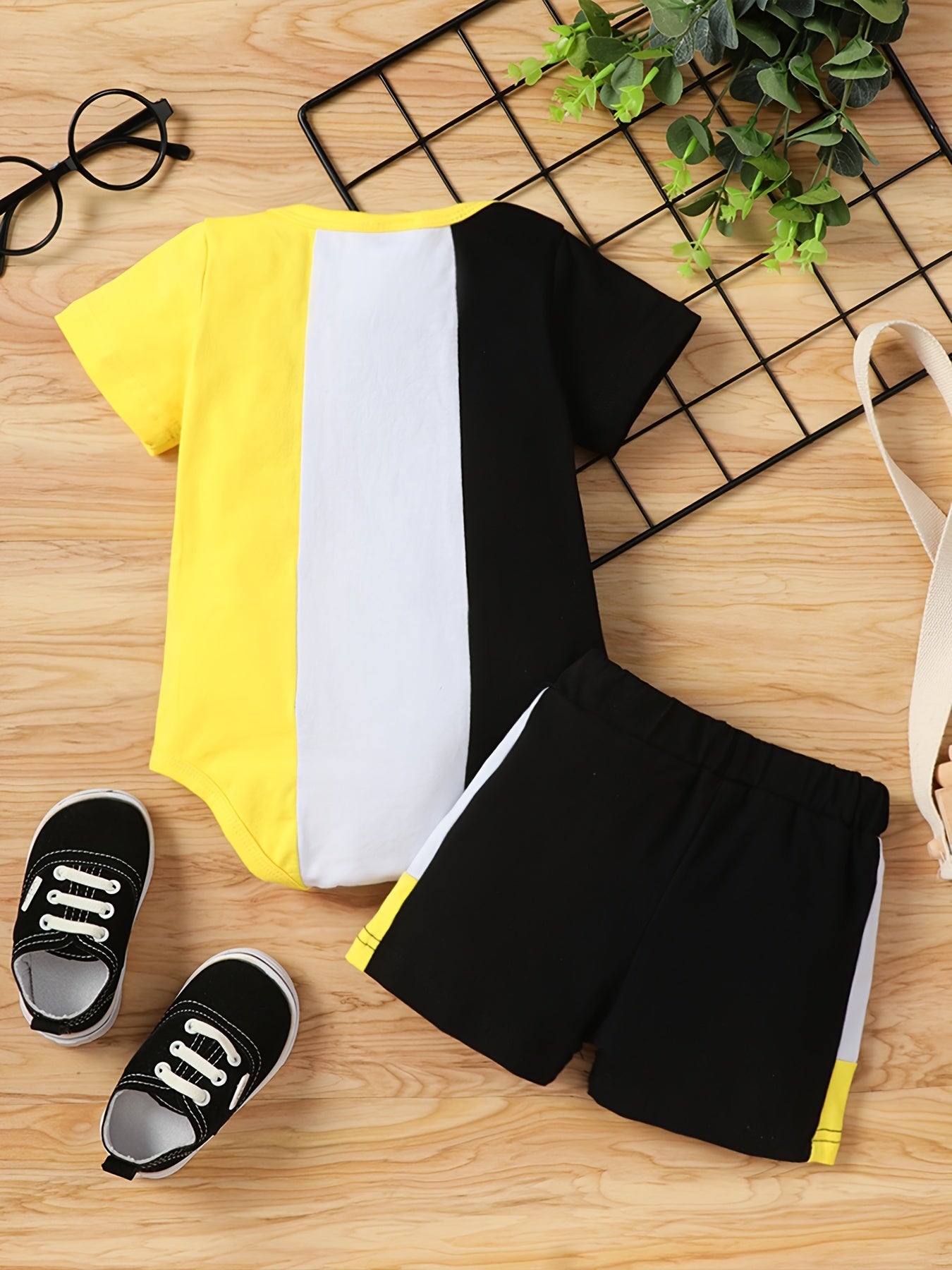 2pcs Newborn Infant Short Sleeve Romper & Shorts Set for Baby Boys