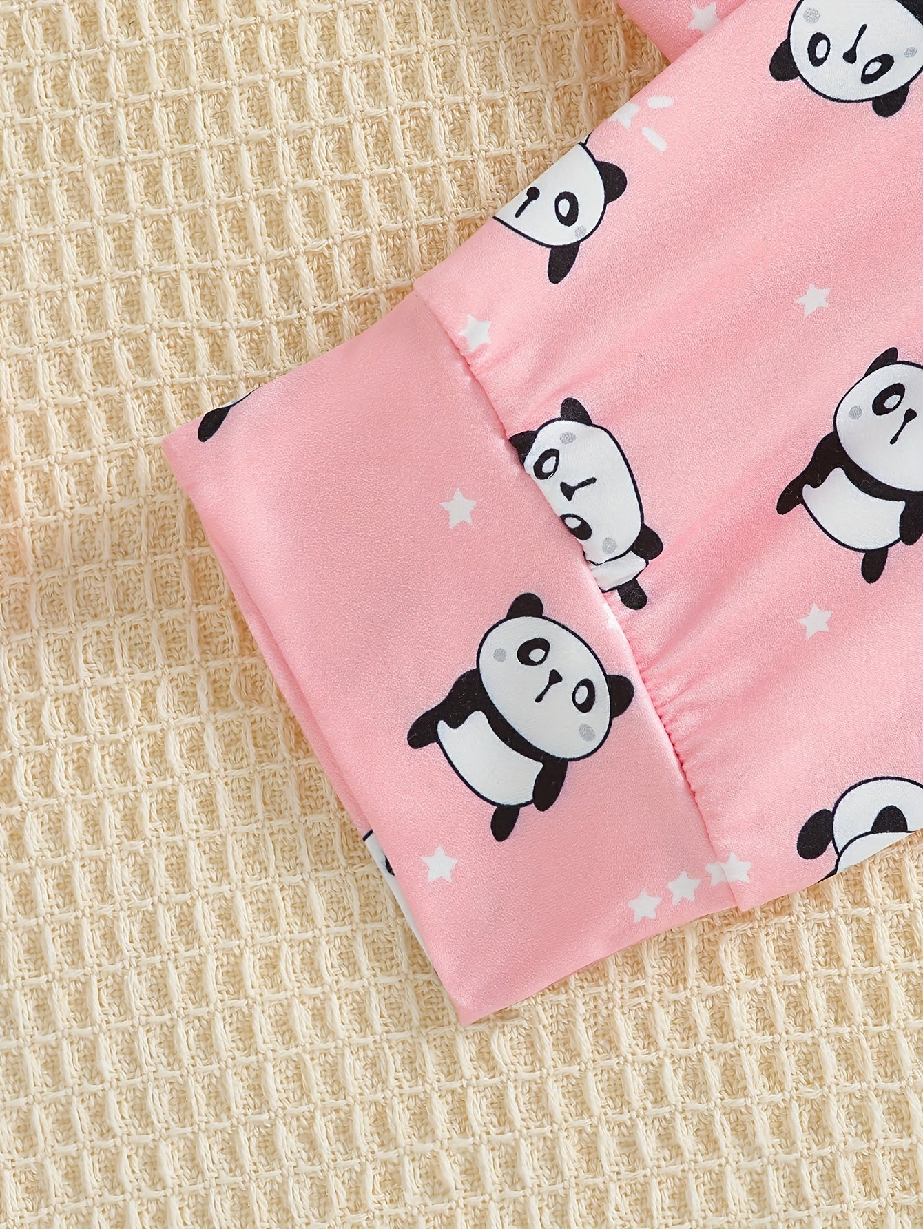 2pcs Panda Pattern Kid's Pajamas Long Sleeve & Pants Set