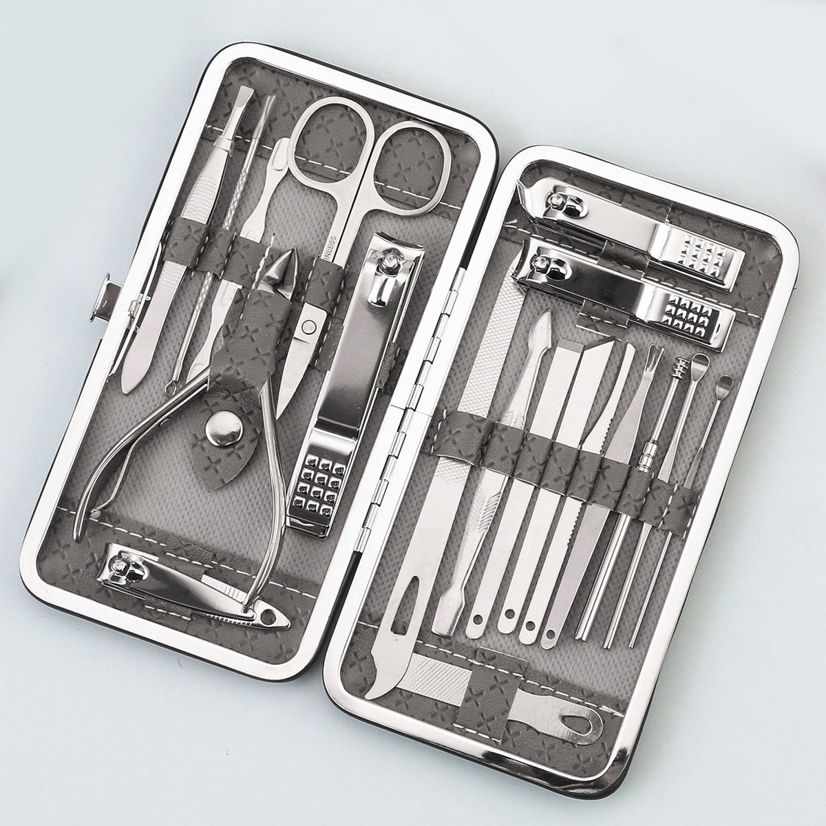 19 pcs Professional Stainless Steel Manicure Pedicure Set Nail Clippers Cutters