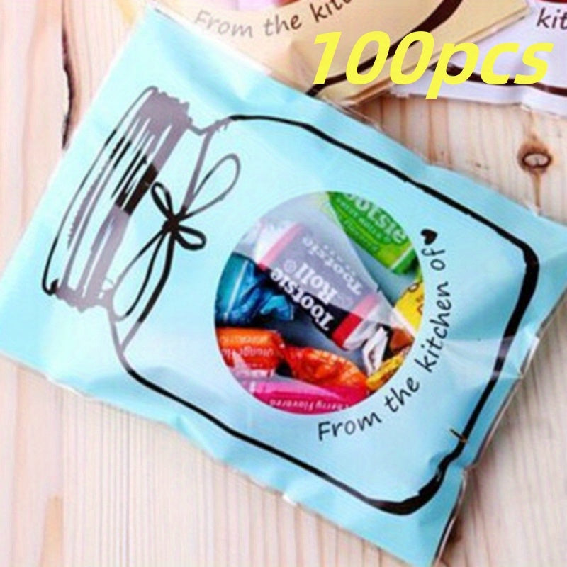 100pcs Bottle Candy Bag Self-sealing Biscuit Sample Bag