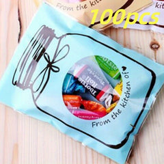 100pcs Bottle Candy Bag Self-sealing Biscuit Sample Bag