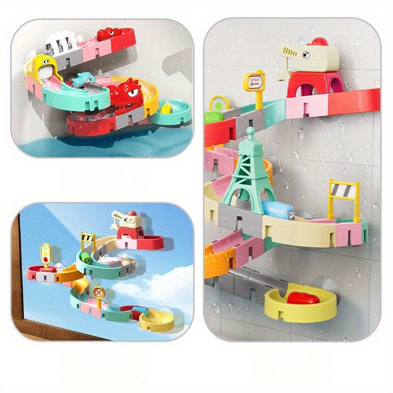 Dinosaur Track Slide & Building Block Wall Bath