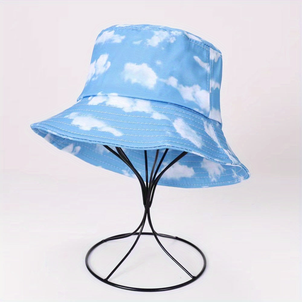 Cloud Print Bucket Hat Lightweight Casual Sunshade Cap