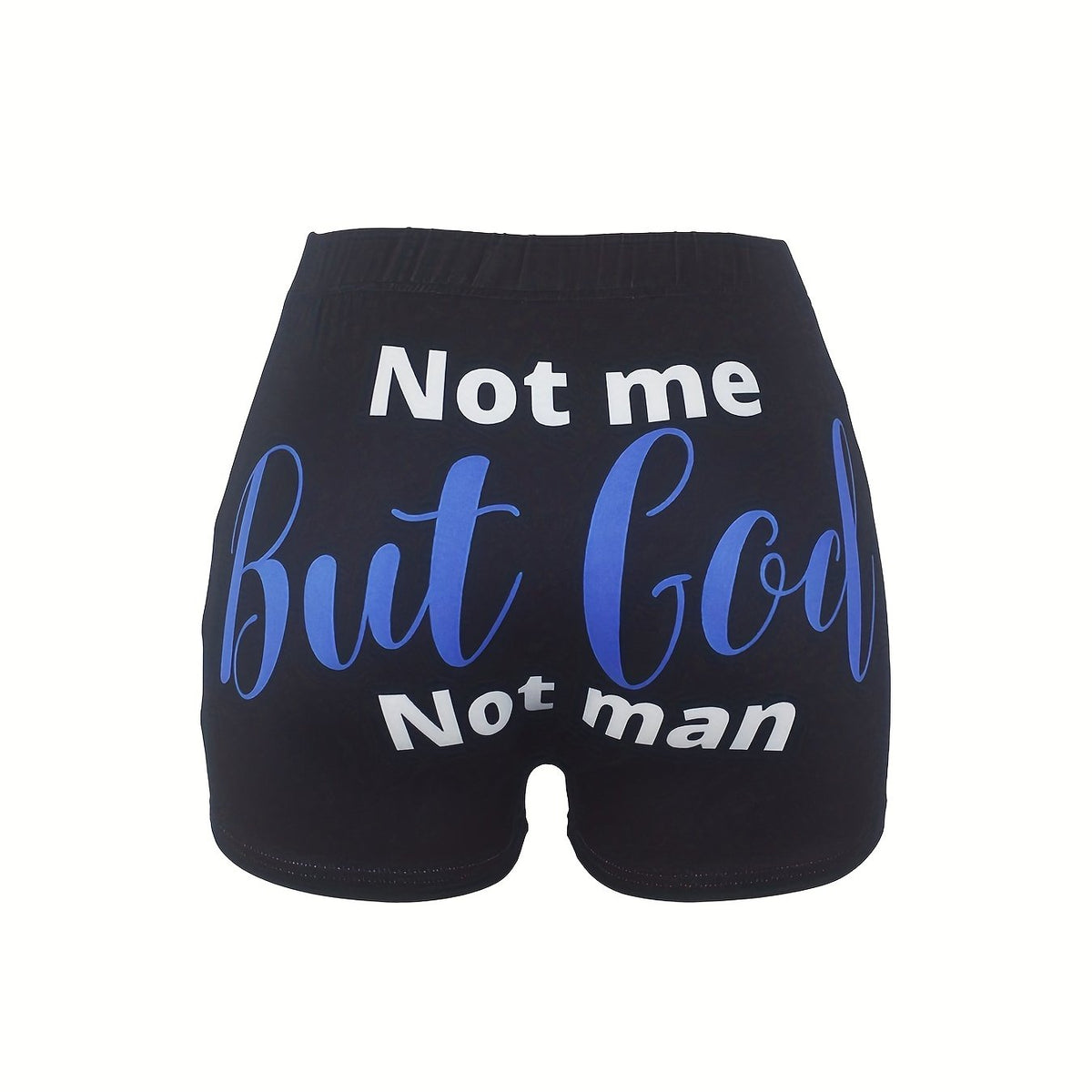Colorblock Letter Skinny Shorts for Women