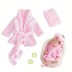 2pcs Baby Photo Bath Suit Thickened Bathrobe Prop