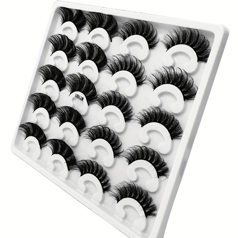 10 Pairs Faux Mink Lashes Natural Volume Curly False Eyelashes Makeup