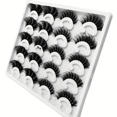 10 Pairs Faux Mink Lashes Natural Volume Curly False Eyelashes Makeup