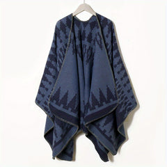 Boho Geometric Jacquard Shawl Windproof Cape Large Blanket Scarf