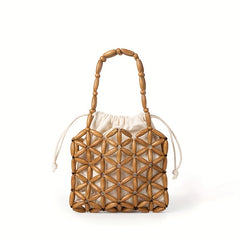 Vintage Bead Braided Satchel Bag Lightweight Classic Bag