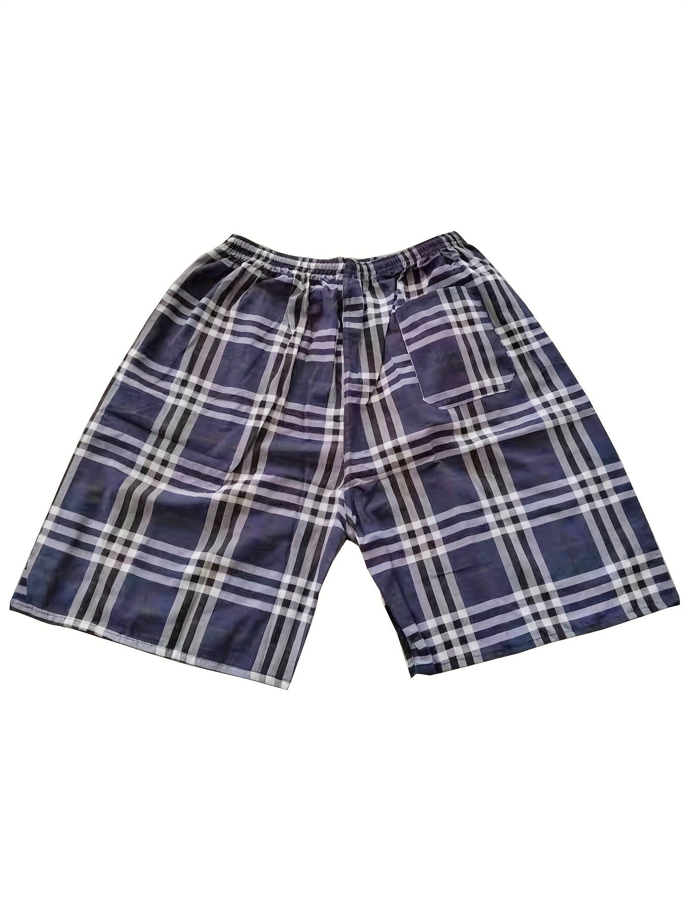 Men's Cotton Plaid Loose Fit Shorts for Summer