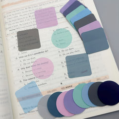 8pcs Colorful Round Sticky Notes Macaron Transparent Index Stickers