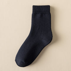 Chunky Knit Crew Socks Warm Winter Cotton Blend Women's Stockings