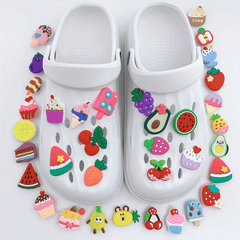 35pcs Strawberry Ice Cream Shoe Charm Resin Clogs DIY Accessories