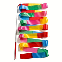 380cm Gymnastic Dance Ribbon Colorful Dancing Ribbon With Handle