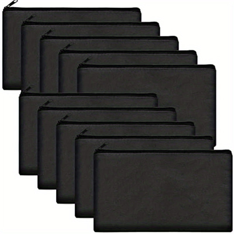 10PCs Blank Canvas Zipper Pouch Bulk for Cosmetic & DIY Crafts