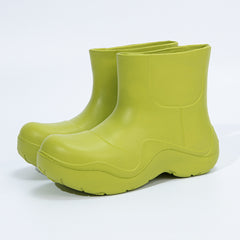 Women's Wedge Rain Boots Water Resistant Shoes