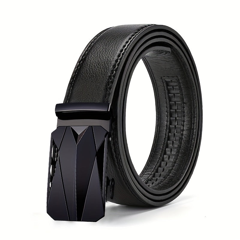 Men's Business Buckle Belt Automatic PU Leather Belt
