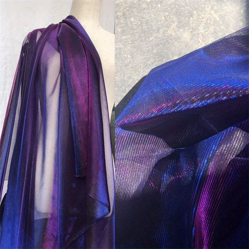 Purple Laser Hollow out Mesh Lace Fabric for Bridal Party