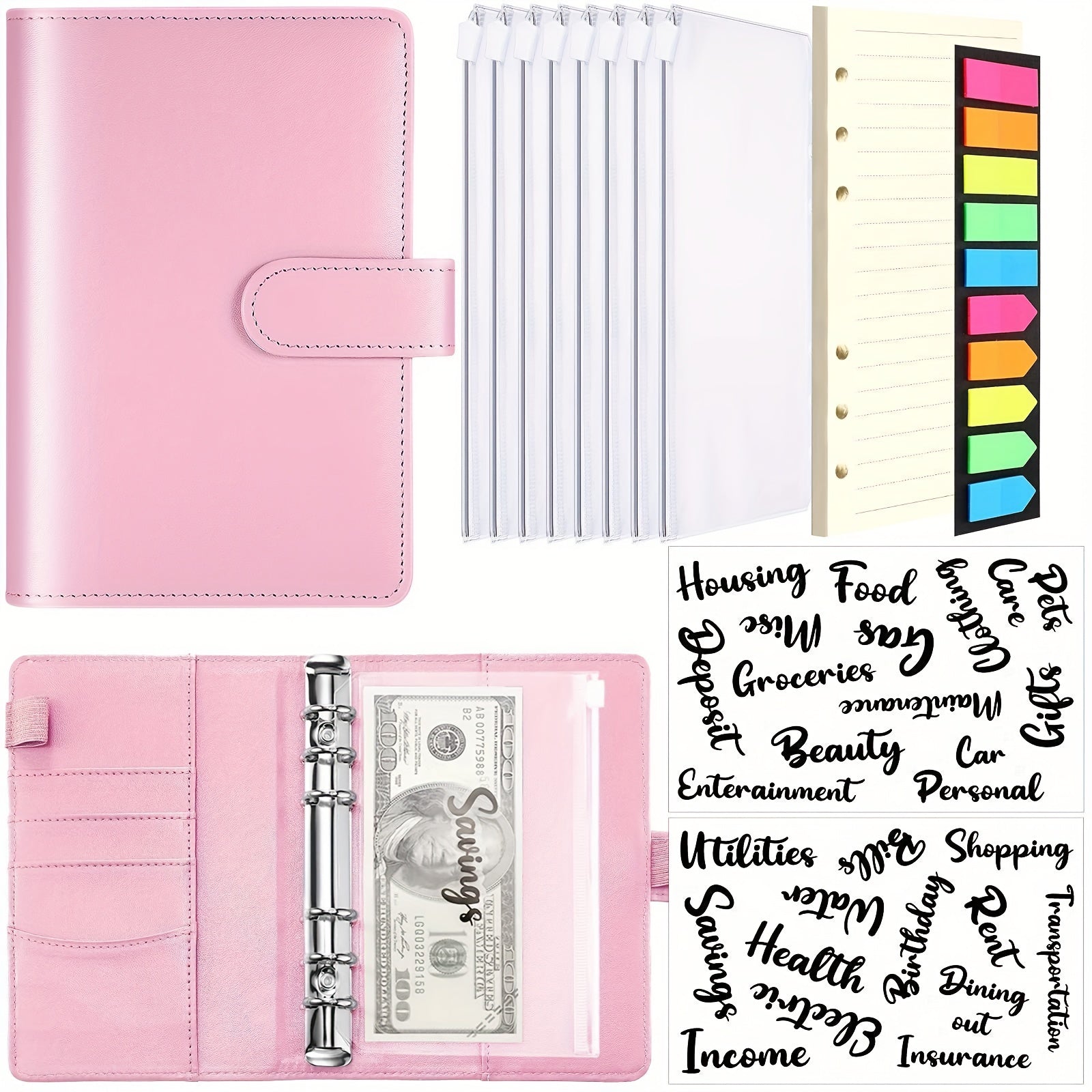 A6 Loose leaf Book Macaron Hand Account Book Cash Budget 6 Holes