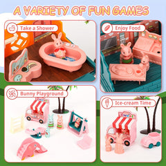Girls Rabbit Castle Money Storage Tank Toy House Set