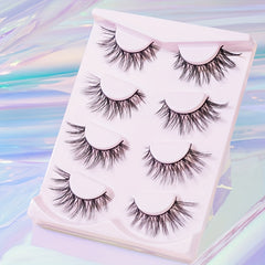 4 Pairs Fishtail False Eyelashes 18mm Tail Fluffy Volumized Cross Lashes
