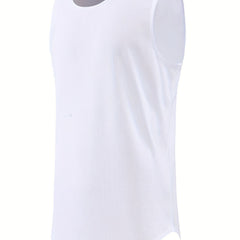 Men's Breathable Tank Top Sleeveless Crew Neck Mid Stretch