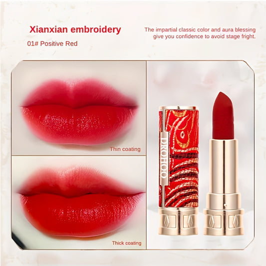 5 Colors Chinese Style Matte Velvet Lipstick Set Gift