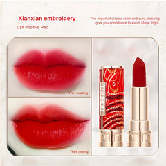 5 Colors Chinese Style Matte Velvet Lipstick Set Gift