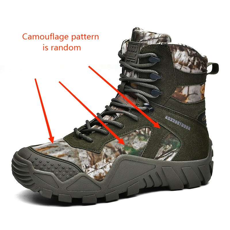 Men's Camo Hiking Boots, Breathable & Non-Slip