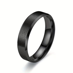 Matte Stainless Steel Retro Men's Ring Silvery Golden