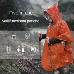 Disposable Reflective Raincoat for Outdoor Camping - Waterproof and Windproof