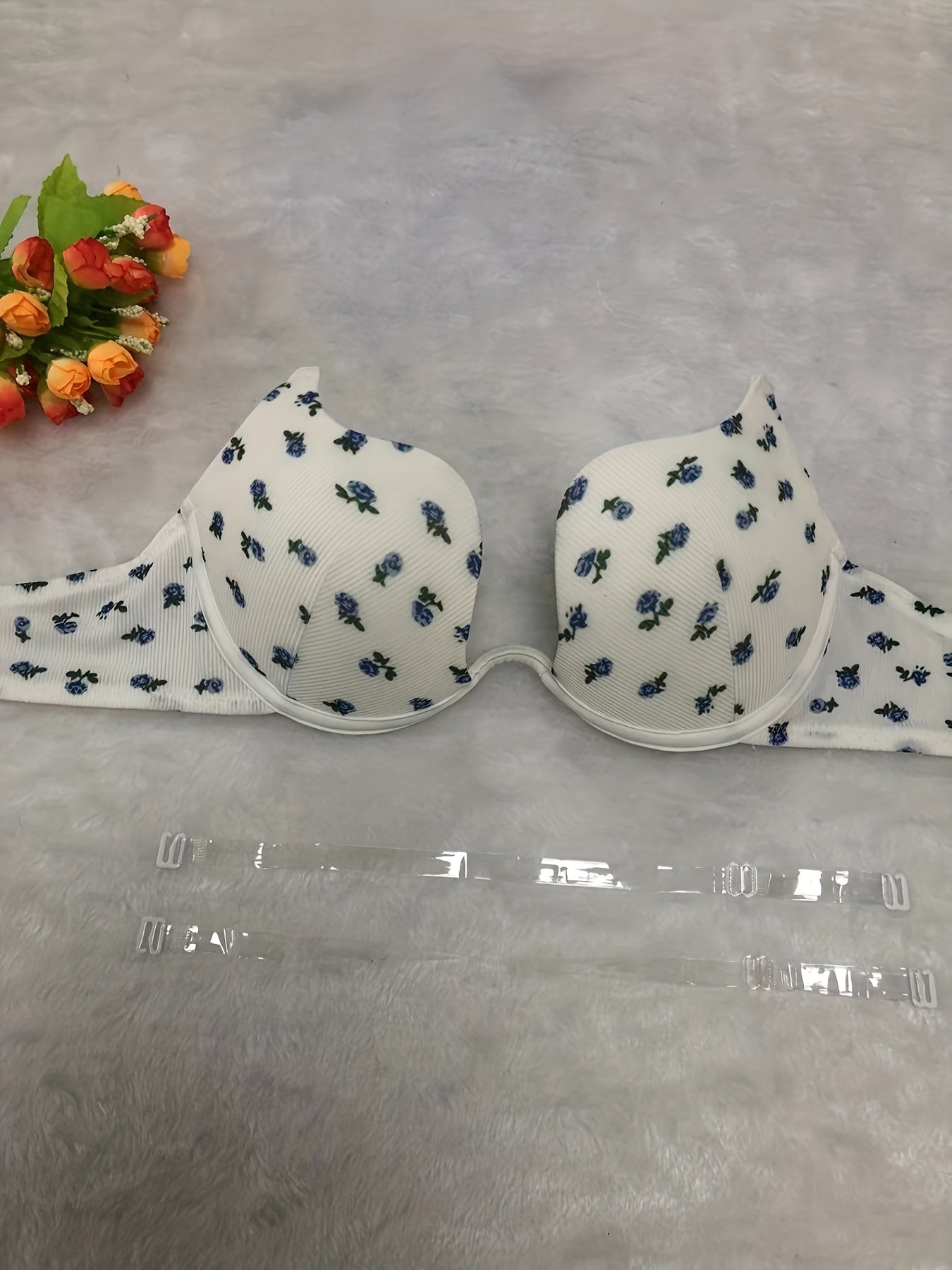 Floral Print Scoop Bra Women's Lingerie